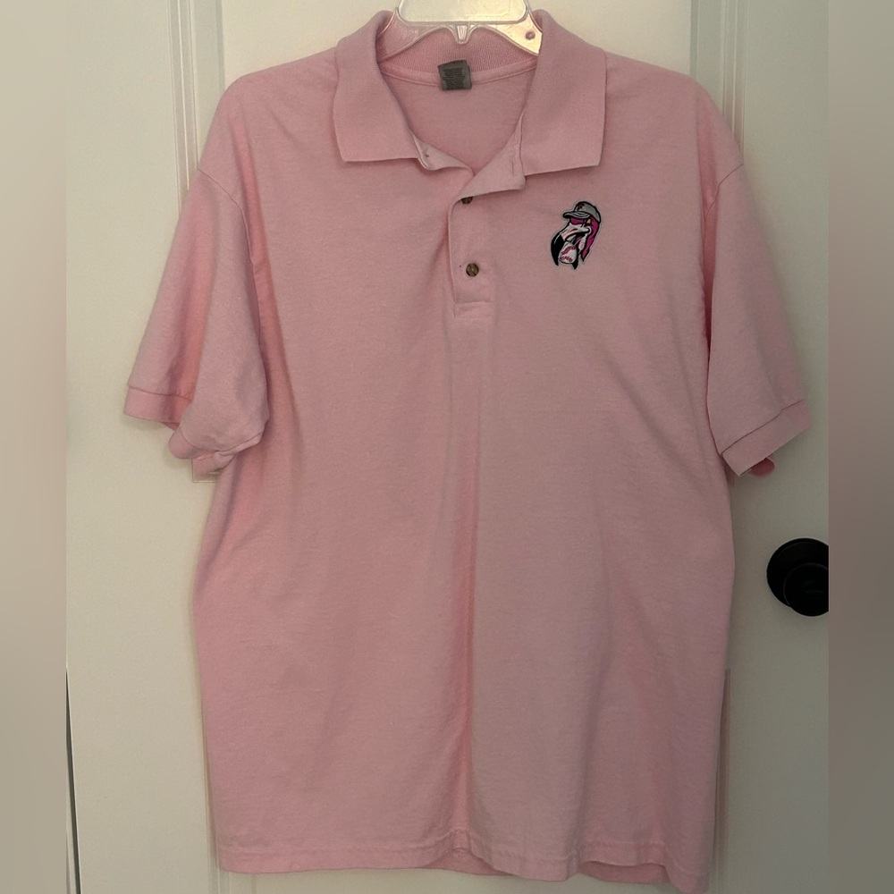 Florence Flamingos Team Exclusive Issued Men’s Pink Polo Shirt Size Large EUC